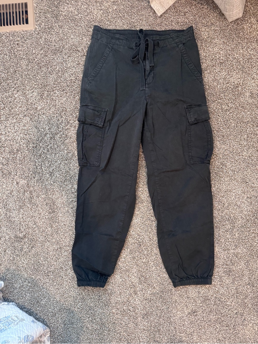 Women's Black American Eagle Cargo Jogger Pants - Casual Utility Style